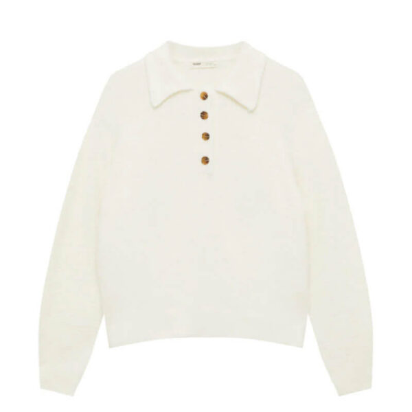 Fuzzy polo sweater