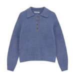 Fuzzy polo sweater